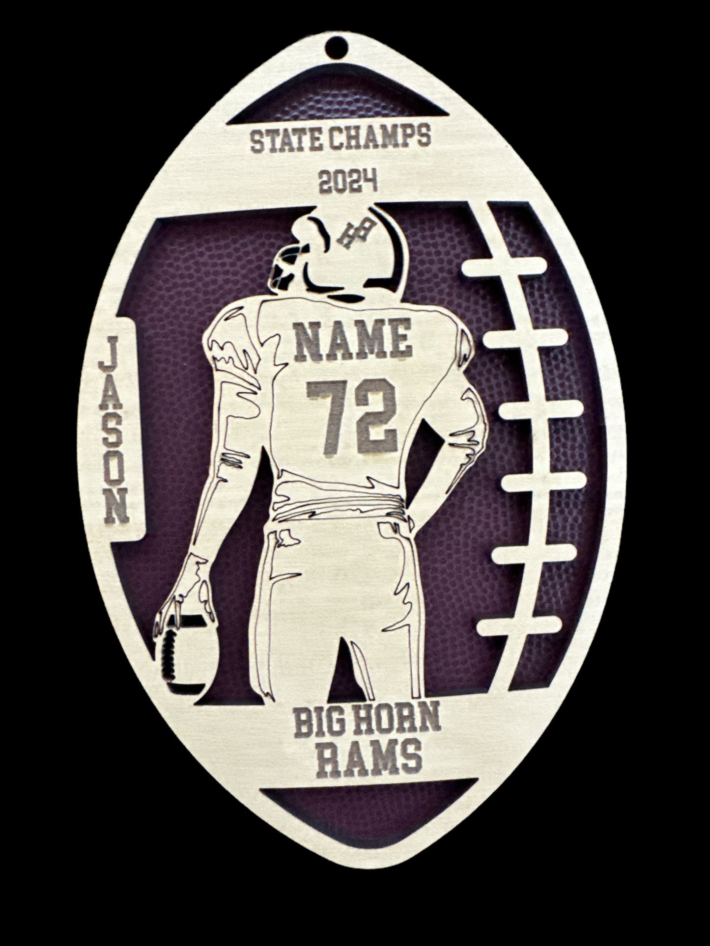 Customized Football Ornament – Perfect for the Football Player in Your Life!