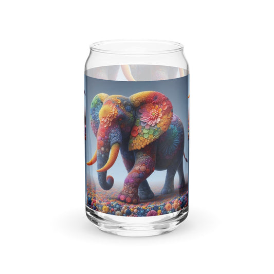 Can-shaped glass - Flowery Elephant - Premium  from T&L Kustoms - Just $14.95! Shop now at T&L Kustoms
