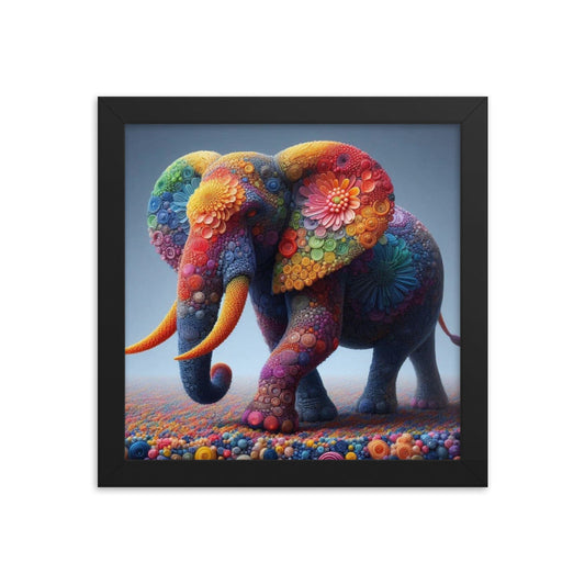 Colorful Flowery Elephant Print - Framed - Premium  from T&L Kustoms - Just $29.95! Shop now at T&L Kustoms