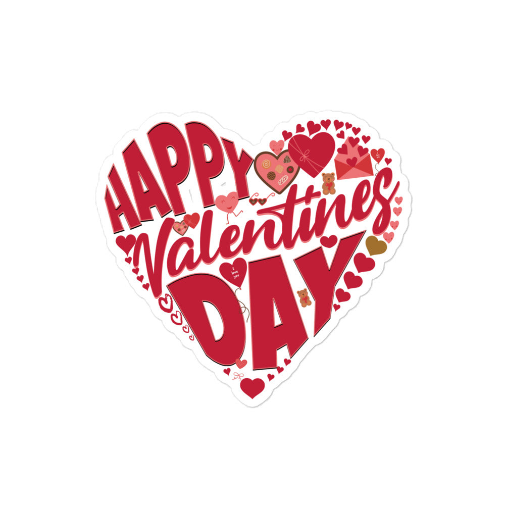 Happy Valentine's Day - Bubble-free stickers - Premium  from T&L Kustoms - Just $5.99! Shop now at T&L Kustoms