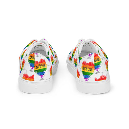 LOVE IS LOVE Pride Edition: Men's Lace-Up Canvas Shoes - Premium  from T&L Kustoms - Just $49.95! Shop now at T&L Kustoms