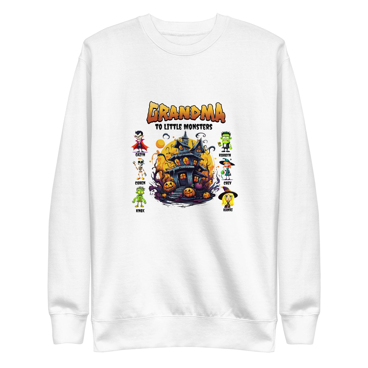 "Grandma's Little Monsters" Halloween Sweatshirt - 100% customizable - Premium  from T&L Kustoms - Just $29.95! Shop now at T&L Kustoms