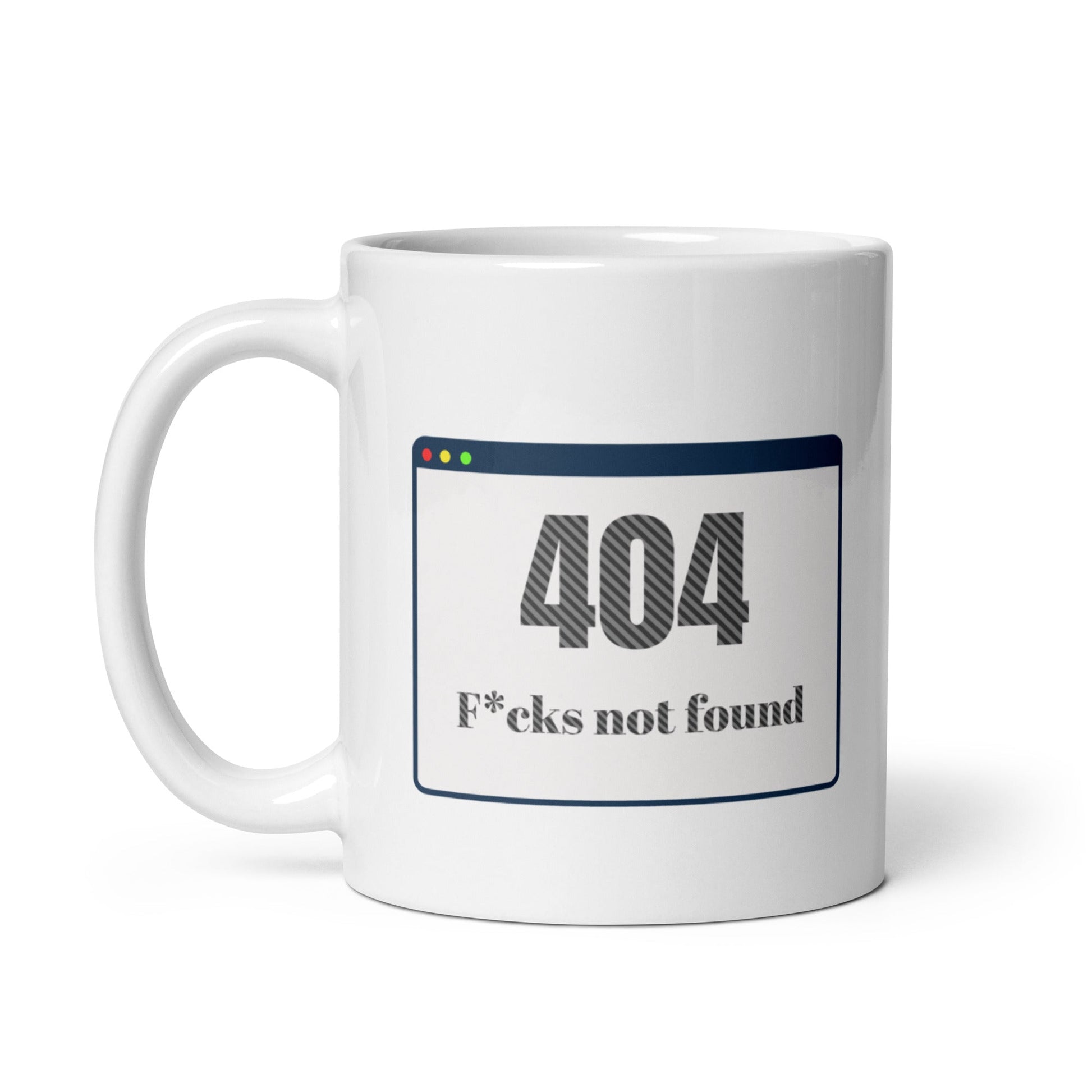 404 Error - F*cks Not Found  - White glossy mug - Premium  from T&L Kustoms - Just $12.95! Shop now at T&L Kustoms