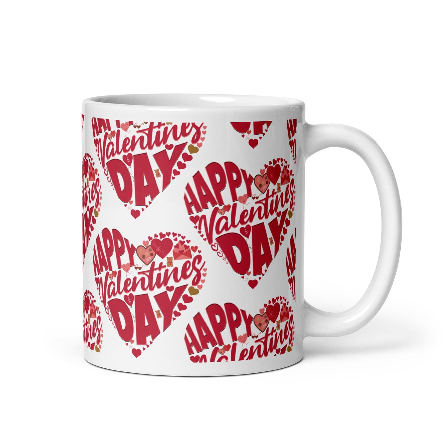 Happy Valentine's Day - White glossy mug - Premium  from T&L Kustoms - Just $12.95! Shop now at T&L Kustoms