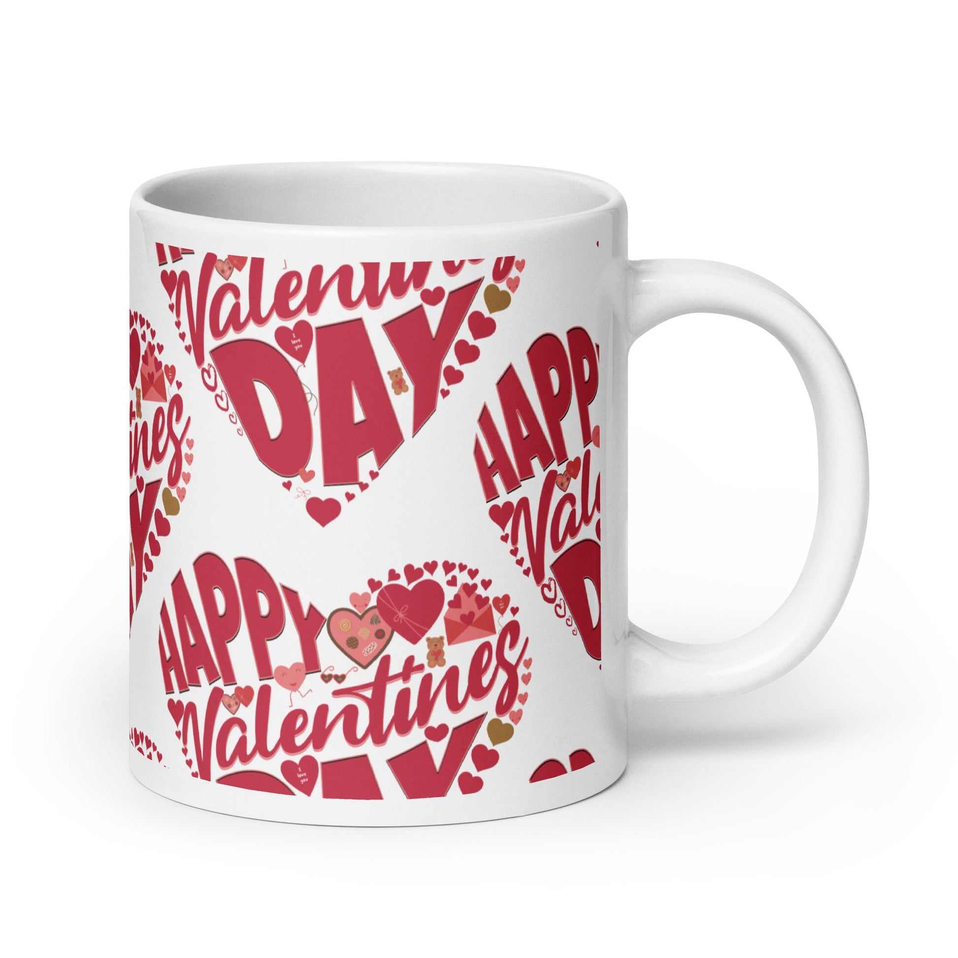 Happy Valentine's Day - White glossy mug - Premium  from T&L Kustoms - Just $12.95! Shop now at T&L Kustoms