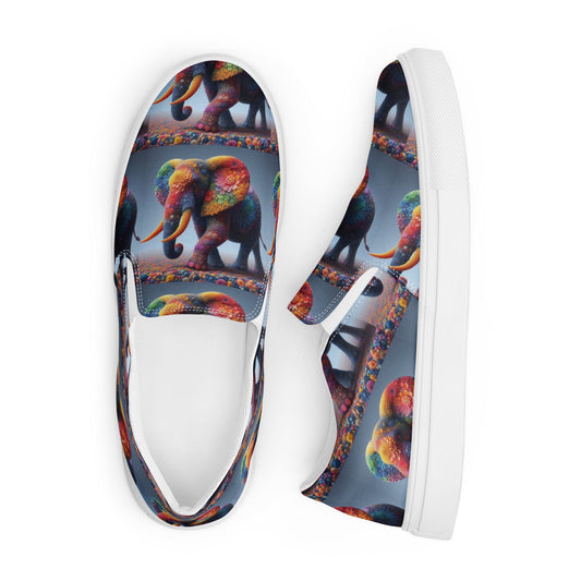 Women’s slip-on canvas shoes - Flowery Elephant - Premium  from T&L Kustoms - Just $48.95! Shop now at T&L Kustoms